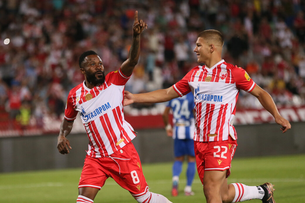 Gelor Kanga slavi gol iz penala protiv Novog Pazara