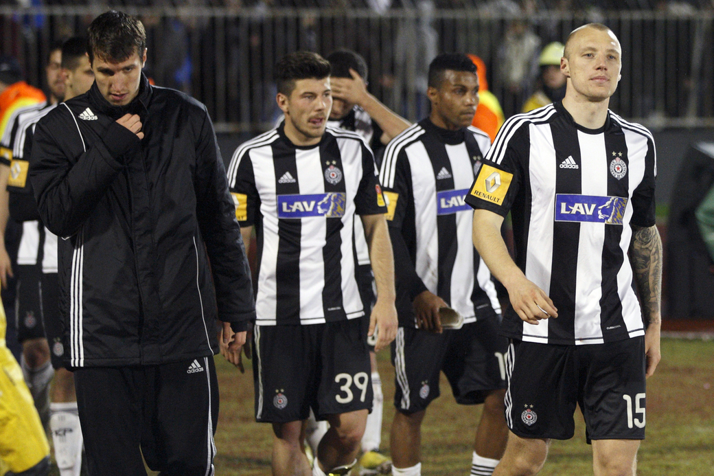 Marko Scepovic, Ivan Ivanov tuga fudbal Partizan utakmica prvenstva Srbije protiv Vojvodina Novi Sad na stadionu Partizana 07.04.2013. godine