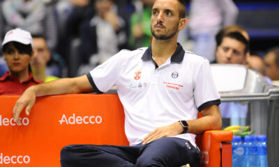 DAVIS CUP - SERBIA vs SPAIN VIKTOR TROICKI, teniser Srbije, na mecu NENAD ZIMONJIC - ALBERT RAMOS VINOLAS Albert Ramos Vinjolas iz Spanije, u hali Aleksandar Nikolic. Beograd, 09.04.2017. foto: Nebojsa Parausic Tenis, Dejvis kup, Srbija, Spanija
