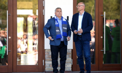 JANOSZ SZEMBERY Janos Zemberi predsednik TSC akademije i VIKTOR ORBAN predsednik Madjarske otvaranje TSC fudbalske akademije Backa Topola, 27.09.2018. godine Foto: Marko Metlas Fudbal, TSC akademija, Otvaranje