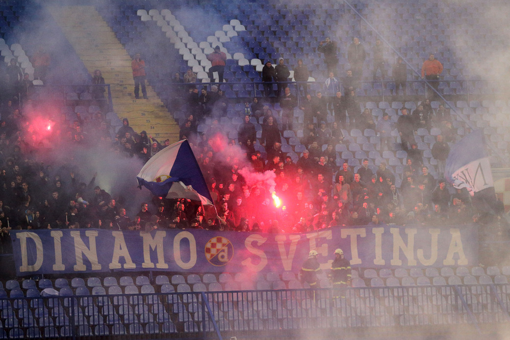 BED BLU BOJS BBB navijaci fudbalera Dinama Zagreb na utakmici Prvenstva Hrvatske Prve nogometne lige protiv Rudesa na stadionu Maksimir, Zagreb 02.02.2019. godine Foto: Marko Metlas Fudbal, Dinamo Zagreb, Prvenstvo Hrvatske, Prva nogometna liga, Rudes