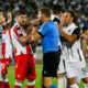 NOVAK SIMOVIC sudija, MILOS DEGENEK fudbaler Crvene Zvezde na utakmici Super Lige Srbije protiv LAZAR MARKOVIC iz Partizana na stadionu Partizana, Beograd 19.09.2021. godine Foto: Ivica Veselinov / MN PRESS FOOTBALL, FUDBAL, SUPERLIGA SRBIJE, PRVENSTVO SRBIJE, LINGLONG LIGA, PARTIZAN, CRVENA ZVEZDA, DERBI