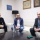 JOVAN SURBATOVIC sekretrar, BRANISLAV NEDIMOVIC potpredsednik, DRAGAN DZAJIC predsednik Fudbalskog saveza Srbije prvi radni dan u FSS, Beograd, 20.03.2023. godine Foto: Marko Metlas Fudbal, Srbija,