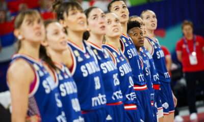 Kosarkasice reprezentacije Srbije, na utakmici FIBA Evropskog prvenstva 2023 protiv Madjarske, u hali Stozice. Ljubljana, 18.06.2023. foto: MN Press / sk Kosarka, Srbija, Madjarska, FIBA Evropsko prvenstvo, Zene