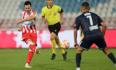 MIRKO IVANIC fudbaler Crvene zvezde na prijateljskoj utakmici protiv TSC Backa Topola na stadionu Rajka Mitica, Beograd, 22.07.2023. godine Foto: Marko Metlas Fudbal, Crvena zvezda, TSC Backa Topola, Prijateljska utakmica