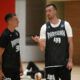 DANILO ANDJUSIC i FRANK KAMINSKI Frenk Kaminski kosarkasi Partizana na okupljanju i treningu pred pocetak sezone u maloj sali Stark Arene, Beograd 28.08.2023. godine Foto: Ivica Veselinov / MN PRESS KOSARKA, BASKETBALL, KK PARTIZAN, TRENING