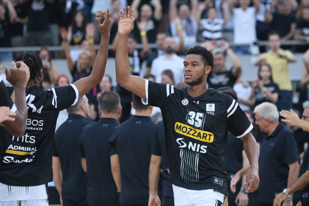 PJ DOZIER Pi Dzej Douzer kosarkas Partizana na prijateljskoj utakmici protiv Fuenlabrade na stadioju Tasmajdan, Beograd 13.09.2023. godine Foto: Marko Metlas Kosarka, Partizan, Prijateljska utakmica, Fuenlabrada