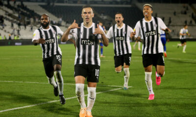 ALDO KALULU, BIBARS NATCHO Bibars Natho, ARANDJEL STOJKOVIC, MATHEUS BONIFACIO SALDANHA Mateus Bonifasio Saldanja fudbaleri Partizana na utakmici Superlige Prvenstva Srbije protiv Radnika Surdulica na stadionu Partizana, Beograd 17.09.2023. godine Foto: Marko Metlas Fudbal, Partizan, Superliga Prvenstvo Srbije, Radnik Sudrulica