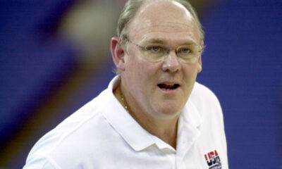 GEORGE KARL - Dzordz Karl selektor trener kosarkasa reprezentacije Amerike na utakmici Svetskog prvenstva u Indijanapolisu Amerika protiv Nemacke u hali RCA Dom 30.08.2002. godine Foto: Marko Metlas