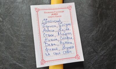 Molitva i spisak igrača Srbije pored sveće