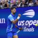 Novak Đoković proslavlja poen u finalu US opena protiv Medvedeva