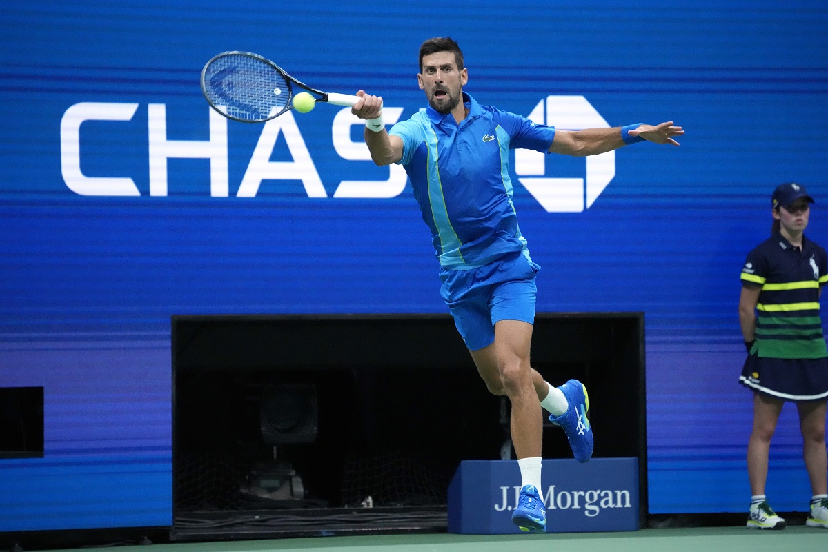 Novak Đoković na meču osmine finala US opena protiv Borne Goje