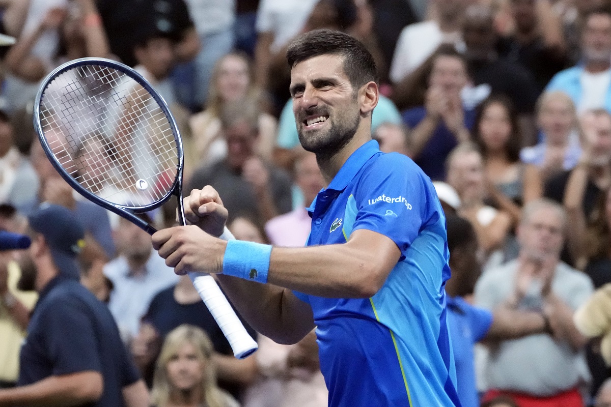 Novak Đoković na meču osmine finala US opena protiv Borne Goje