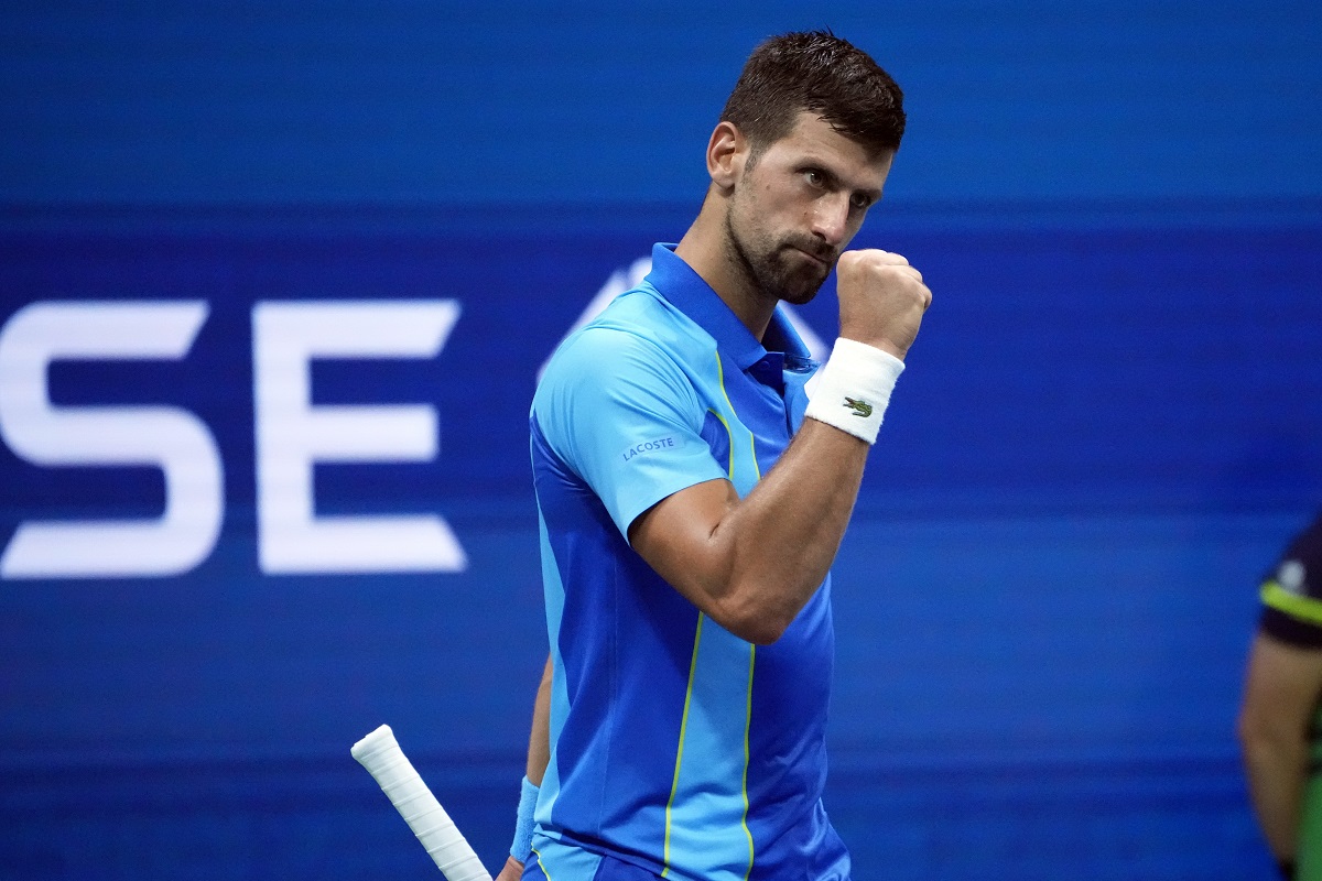 Novak Đoković na meču osmine finala US opena protiv Borne Goje