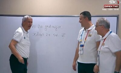Poruka Svetislava Pešića na tabli u svlačionici reprezentacije Srbije