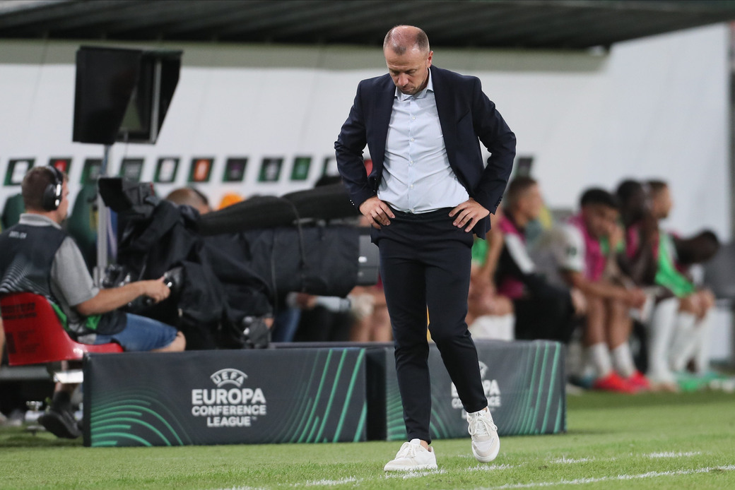 fudbaler Cukarickog na utakmici UEFA Lige Konferencija protiv Ferencvarosa na stadionu Grupama arena, Budimpesta 21.09.2023. godine Foto: Marko Metlas Fudbal, Cukaricki, UEFA Liga Konferencija, Ferencvaros