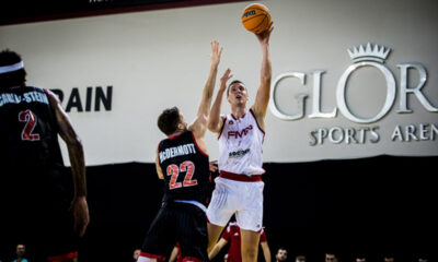 Aleksa Stepanović košarkaš FMP na meču sa Varezeom u kvalifiakcijama za FIBA Ligu šampiona