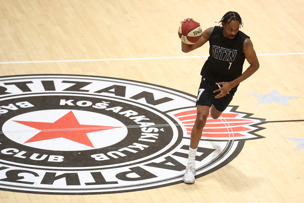 KEVIN PUNTER Kevin Panter kosarkas Partizana na okupljanju i treningu pred pocetak sezone u maloj sali Stark Arene, Beograd 28.08.2023. godine Foto: Ivica Veselinov / MN PRESS KOSARKA, BASKETBALL, KK PARTIZAN, TRENING