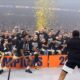 Kosarkasi Partizana, proslavljaju titulu na utakmici finala plejofa ABA lige, protiv Crvene zvezde, u hali Aleksandar Nikolic. Beograd, 22.06.2023. foto: NMN Press / vm Kosarka, Finale play off ABA league, Crvena zvezda, Partizan