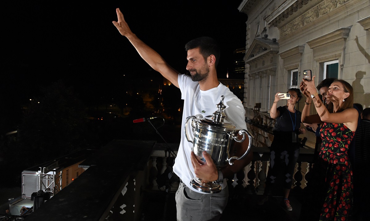 Novak Đoković na balkonu Gradske skupštine
