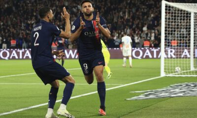 Ašraf Hakimi slavi gol PSŽ Marselj