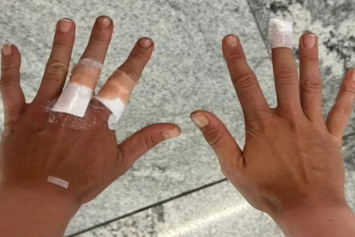 Brazilska teniserka Beatriz Hadad Maja. njene ruke