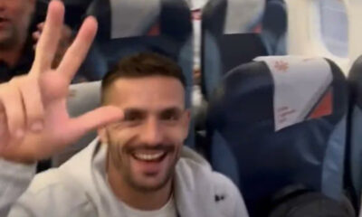 Dušan Tadić u avionu iz Litvanije, proslava pobede Novaka Đokovića