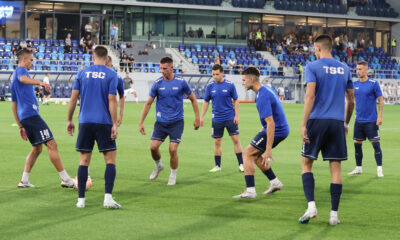 Fudbaleri TSC, na prvenstvenoj utakmici protiv Partizana, na TSC Areni.