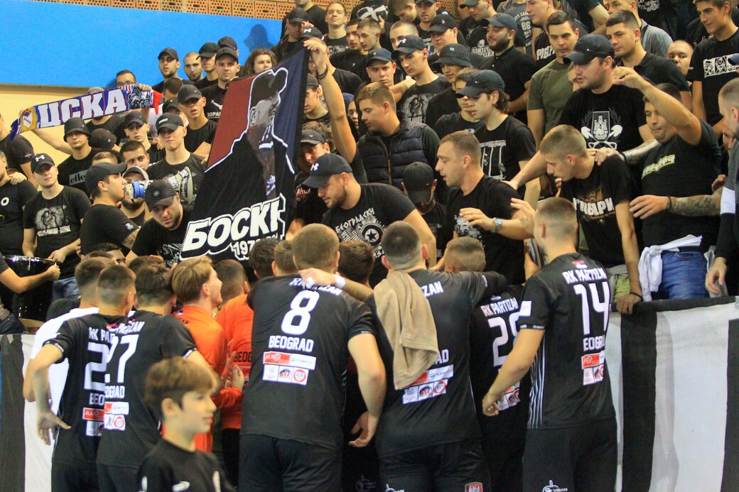 rukometas Partizana na utakmici Superlige Prvenstva Srbije protiv Crvene zvezde u hali Banjica, Beograd 07.10.2023. godine Foto: VM / MN PRESS PHOTO Rukomet, Partizan, Crvena zvezda, Superliga Prvenstvo Srbije
