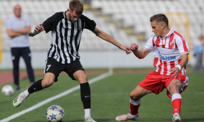 fudbaler Crvene zvezde na utakmici Omladinske lige Srbije protiv Partizana na stadionu Partizana, Beograd, 20.10.2023. godine Foto: MN PRESS Fudbal, Crvena zvezda, Omladinska liga Srbije, Partizan