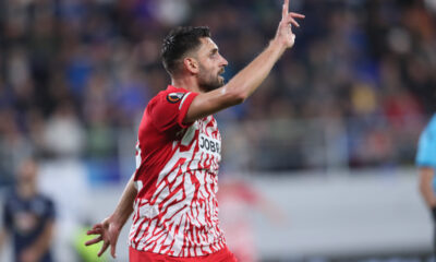 fudbaler TSC Backa Topola na utakmici UEFA Lige Evropa protiv Frajburga na stadionu TSC arena, Backa Topola 26.10.2023. godine Foto: Marko Metlas Fudbal, TSC Backa Topola, UEFA Liga Evropa, Frajburg