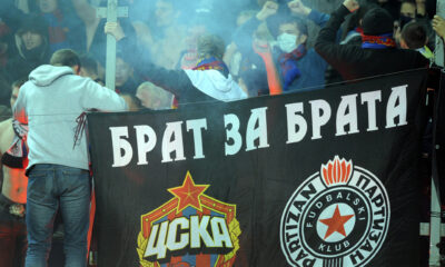 FUDBAL - EUROPA LEAGUE - Grobari, navijaci Partizana, i navijaci CSKA, na utakmici protiv Rubina. Kazanj, 04.10.2012. photo:N.Parausic
