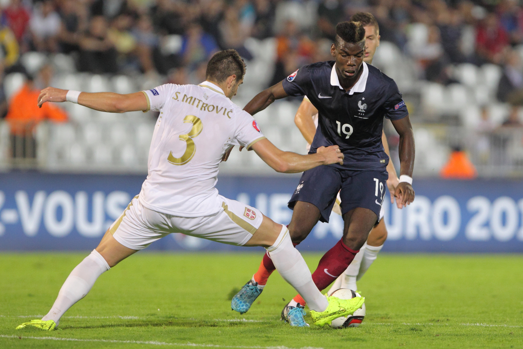 PAUL POGBA Pol Pogba fudbaler reprezentacije Francuske na prijateljskoj utakmici kvalifikacija za UEFA Evropsko prvenstvo protiv Srbije na stadionu Partizana, Beograd 07.09.2014. godine Foto: Marko Metlas Fudbal, Reprezentacija, Srbija, Francuska, Prijateljska utakmica