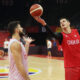 VASILIJE MICIC i NIKOLA JOKIC kosarkasi reprezentacije Srbije na treningu tokom Svetskog prvenstva 2019 u hali Fosan arena, Fosan 03.09.2019. godine Foto: Marko Metlas Kosarka, Srbija, Trening, Svetsko prvenstvo, Kina