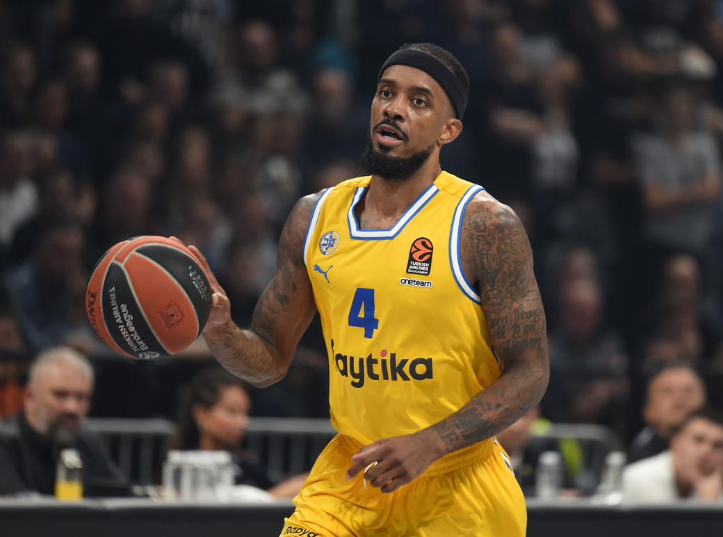 LORENZO BROWN Lorenco Braun, kosarkas Makabija, na utakmici Evrolige protiv Partizana, u Beogradskoj Stark areni. Beograd, 18.11.2022. foto: Nebojsa Parausic Kosarka, Euroleague, Partizan, Makabi