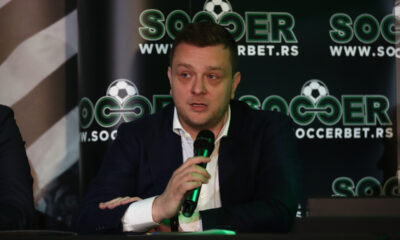 MILOS VAZURA, direktor FK Partizan na potpisivanju ugovora sa Soccer Bet, Beograd 11.01.2023. Foto: Ivica Veselinov / MN PRESS FUDBAL, PARTIZAN, SOCCERBET