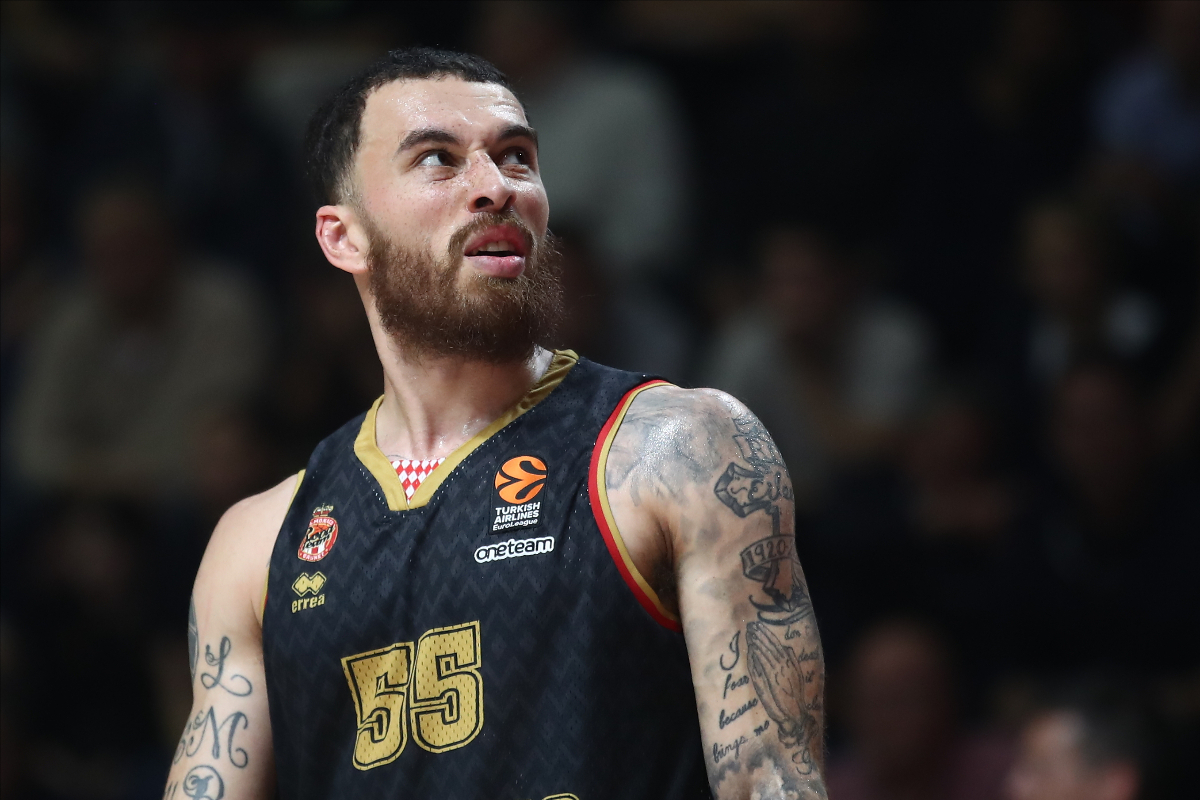 MIKE JAMES Majk Dzejms kosarkas Monaka na utakmici Evrolige protiv Crvene Zvezde u hali Aleksandar Nikolic, Beograd 12.01.2023. Foto: Ivica Veselinov / MN PRESS KOSARKA, BASKETBALL, EVROLIGA, EUROLEAGUE, CRVENA ZVEZDA, MONACO, MONAKO