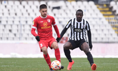 LUKA ZORIC, fudbaler Radnickog iz Kragujevca, na prvenstvenoj utakmici protiv Partizana, na stadionu JNA. Beograd, 27.02.2023. foto: Nebojsa Parausic Fudbal, Partizan, Radnicki 1923
