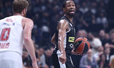 KEVIN PUNTER Kevin Panter kosarkas Partizana na utakmici Evrolige protiv Olimpijakosa u hali Stark Beogradska Arena, Beograd 24.03.2023. godine Foto: Ivica Veselinov / MN PRESS KOSARKA, BASKETBALL, EVROLIGA, EUROLEAGUE, KK PARTIZAN MOZZARTBET, OLIMPIJAKOS PIREJ, OLYMPIACOS PIREAUS
