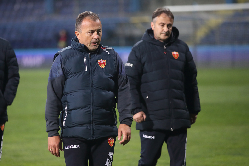 MIODRAG RADULOVIC selektor i trener fudbalera reprezentacije Crne Gore na utakmici kvalifikacija za UEFA Evropsko prvenstvo 2024 godine protiv Srbije na Gradskom stadionu Podgorica, Podgorica 27.03.2023. godine Foto: Marko Metlas Fudbal, Reprezentacija, Srbija, Crna Gora, UEFA Evropsko prvenstvo, EURO 2024