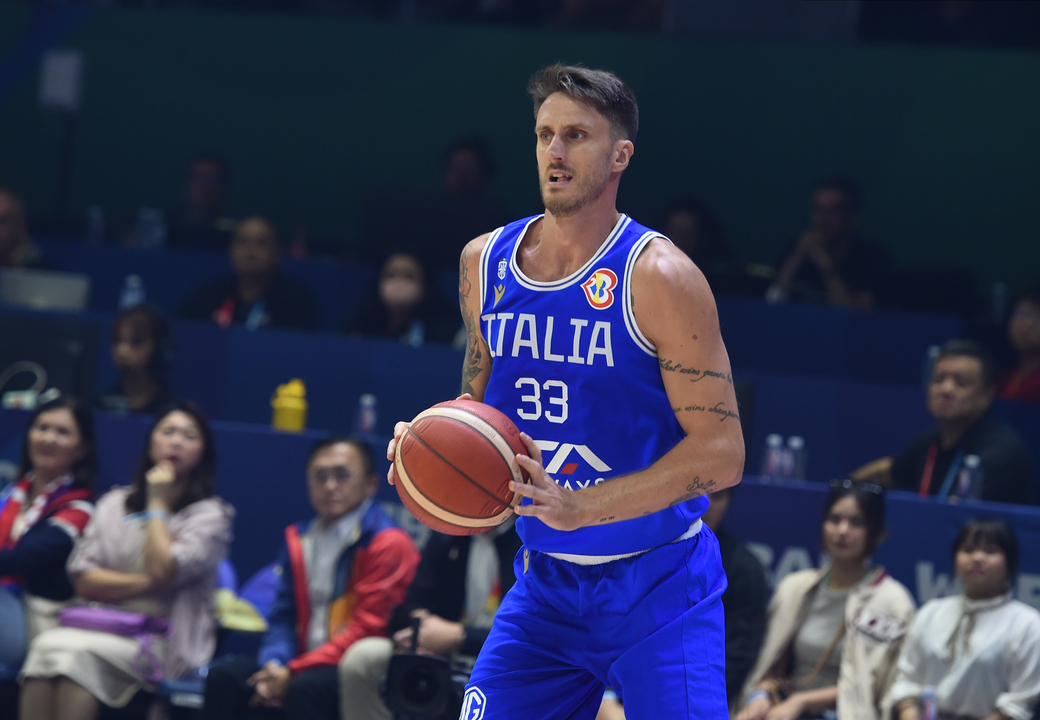 ACHILLE POLONARA Akile Polonara, kosarkas Italije, na utakmici FIBA Svetskog prvenstva protiv Filipina, u Araneta Coliseum. Manila, 29.08.2023. photo: Nebojsa Parausic / MN press photo Kosarka, FIBA, World Cup, IItalija, Filipini