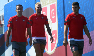 NEMANJA MAKSIMOVIC, UROS RACIC, LUKA JOVIC trening fudbalera reprezentacije Srbije u sportskom centru FSS, Stara Pazova 06.09.2023. godine Foto: Marko Metlas Fudbal, Srbija, Trening