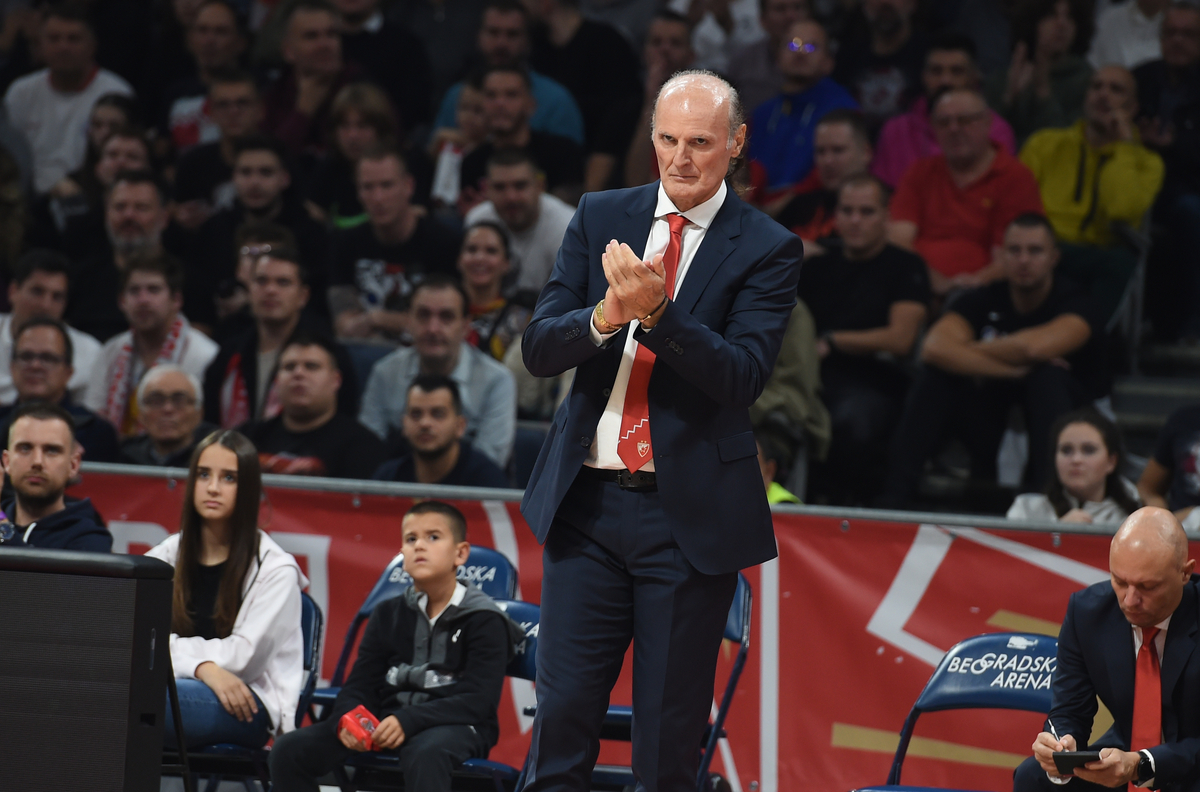 DUSKO IVANOVIC, trener kosarkasa Crvene zvezde, na utakmici Evrolige protiv Monaka, u Beogradskoj Stark Areni. Beograd, 18.10.2023. foto: Nebojsa Parausic / MN Press Kosarka, Euroleague, Crvena zvezda, Monako