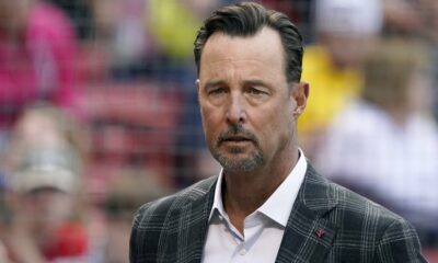 FILE - Former Boston Red Sox player Tim Wakefield looks on before the start of a baseball game between the Red Sox and Oakland Athletics at Fenway Park, Wednesday, June 15, 2022, in Boston. The Boston Red Sox say announcer and former knuckleballer Tim Wakefield is undergoing treatment for a disease they did not specify and asked for fans to respect his privacy after his illness was outed without his consent by ex-teammate Curt Schilling. The team issued a statement on Thursday, Sept. 28, 2023, after Schilling said on a podcast that Wakefield had brain cancer. The news led to an outpouring of support for Wakefield – and criticism of Schilling. Wakefield is 57. (AP Photo/Mary Schwalm, File)
