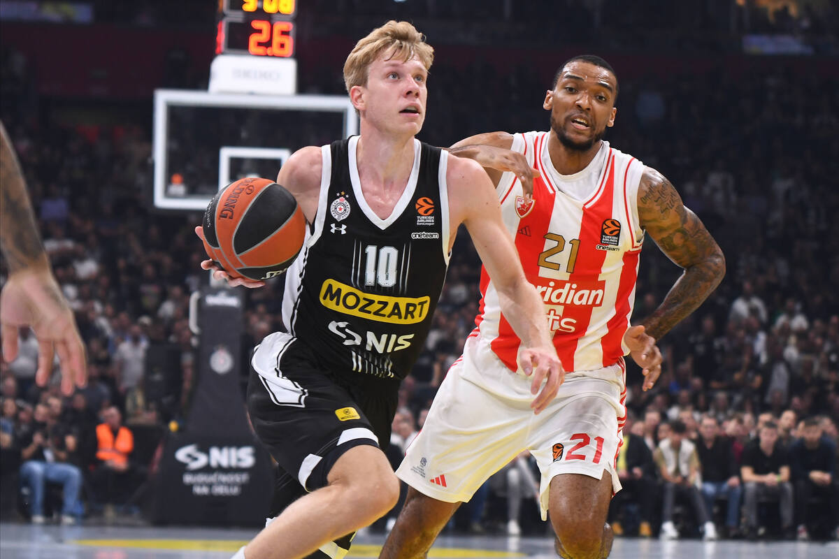 kosarkas Partizana na utakmici Evrolige protiv Crvene zvezde u hali Stark Beogradska arena, Beograd 26.10.2023. godine Foto: MN PRESS Kosarka, Partizan, Evroliga, Crvena zvezda