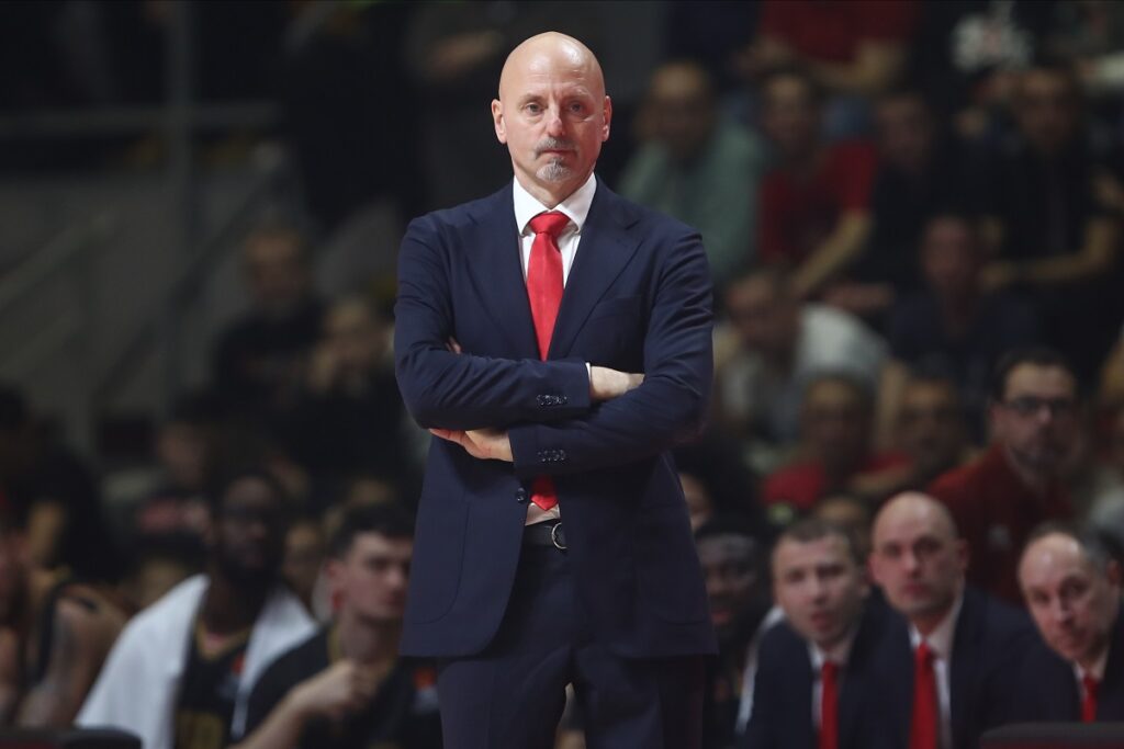 SASA OBRADOVIC trener kosarkasa Monaka na utakmici Evrolige protiv Crvene Zvezde u hali Aleksandar Nikolic, Beograd 12.01.2023. Foto: Ivica Veselinov / MN PRESS KOSARKA, BASKETBALL, EVROLIGA, EUROLEAGUE, CRVENA ZVEZDA, MONACO, MONAKO