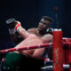 Tyson Fury, of England, the WBC and lineal heavyweight champion, fights with former UFC heavyweight champion Francis Ngannou, of Cameroon, during their boxing match to mark the start of Riyadh Season at Kingdom Arena, in Riyadh, Saudi Arabia, Sunday, Oct. 29, 2023. (AP Photo/Yazeed Aldhawaihi)