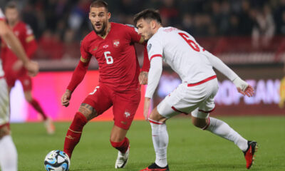 NEMANJA GUDELJ fudbaler reprezentacije Srbije na utakmici kvalifikacija za UEFA Evropsko prvenstvo 2024 godine protiv Crne Gore na stadionu Rajka Mitica, Beograd 17.10.2023. godine Foto: Marko Metlas Fudbal, Reprezentacija, Srbija, Crna Gora, UEFA Evropsko prvenstvo, EURO 2024