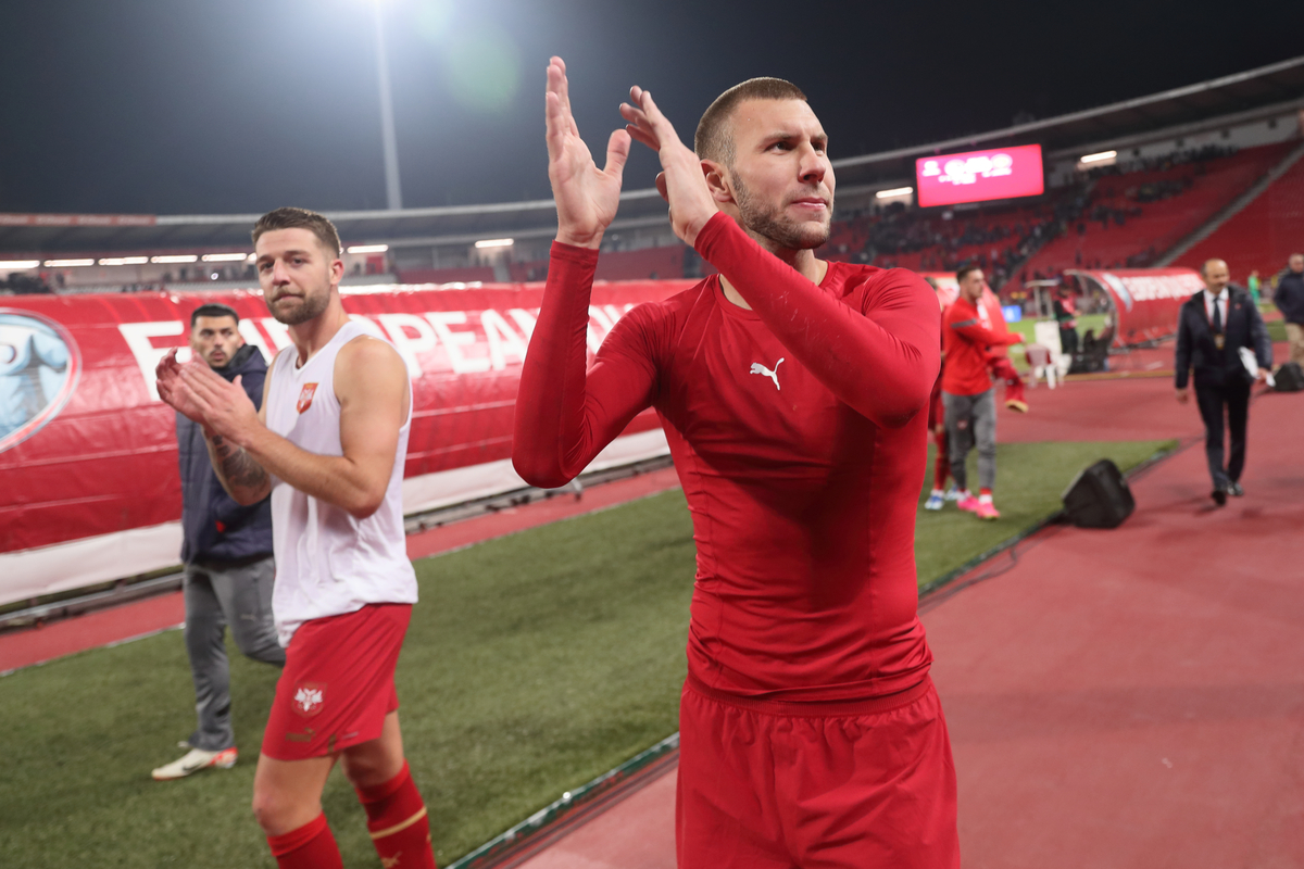 SERGEJ MILINKOVIC SAVIC, STRAHINJA PAVLOVIC fudbaleri reprezentacije Srbije na utakmici kvalifikacija za UEFA Evropsko prvenstvo 2024 godine protiv Crne Gore na stadionu Rajka Mitica, Beograd 17.10.2023. godine Foto: Marko Metlas Fudbal, Reprezentacija, Srbija, Crna Gora, UEFA Evropsko prvenstvo, EURO 2024