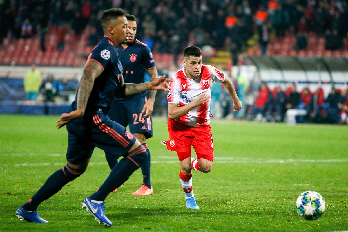 Žerom Boateng i Mateo Garsija, duel tokom meča Zvezde i Bajerna
